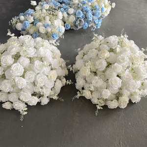 E-FB007 Wholesale <b>Artificial</b> Silk <b>Flower</b> Ball Rose <b>White</b> <b>Flower</b> Balls Wedding <b>Flowers</b> Ball for Wedding Decoration - Product Image 5