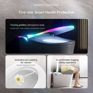Inodoro <span class=keywords><strong>Inteligente</strong></span> de Lujo con Bidé Ergonómico, Apertura Automática por Sensor de Pie, Descarga Frontal, Impermeable y Luz Suave - Product Image 3