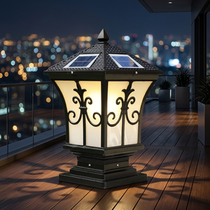 Modern Outdoor IP65 Aluminum <b>Solar</b> <b>Post</b> Lamp with LED <b>Light</b> E27 Base Dimmable 3-Year Warranty for Garden - Product Image 4