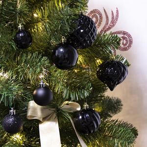 2019 festive decorations for Christmas tree hanging baubles plastic black ball decoration noel Black - Product Image 6