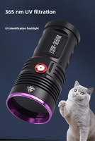 Lampe de poche UV portable puissante 365nm lumière noire lampe de poche UV haute puissance rechargeable par USB pour détecteur d'urine pour animaux de compagnie