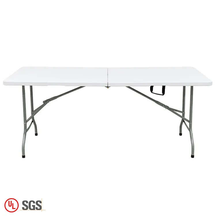 Venta al por mayor barato mesas plegables de plástico 6 pies HDPE al aire libre Picnic Rectangular mesas plegables de plástico
