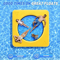Hamac aquatique gonflable 8 pieds, plateforme flottante pour lac, piscine, rivière, plage, île flottante avec poches de rangement