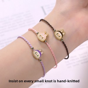 Braccialetto Intrecciato Fatto a Mano con Charm Labubu, Regalo per <span class=keywords><strong>Migliori</strong></span> Amici, Accessori in Oro, Gioielli Trendy e Carini - Product Image 4