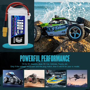 VSVAW 11.1V 1800mah 3S Drone Lipo Batterie XT60 T Deans XT30 JST RC Pièces 60C pour FT012 Racing Boat Car Avion Copter FPV Drone - Product Image 6