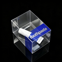 Boîte cadeau personnalisée pliable et recyclable en plastique PET transparent pour brosse à dents, dentifrice et ensembles de toilette