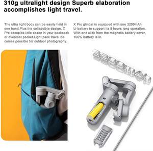 Stabilisateur de cardan Smart <span class=keywords><strong>X</strong></span> Pro pour Smartphone Contrôle de la mise au point de l'écran Hd Contrôle du zoom Vlog Youtuber <span class=keywords><strong>Tik</strong></span> <span class=keywords><strong>Tok</strong></span> avec rallonge et trépied - Product Image 6