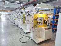 Rouleau d'étiquettes de ruban en taffetas de nylon JR-1521 automatique 3 couleurs Machine d'impression flexo Imprimante flexo pour étiquette de soin de lavage de vêtement