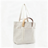 Sac fourre-tout en toile de coton personnalisé OEM avec impression, grande capacité, poche, bandoulière longue, sac de voyage week-end