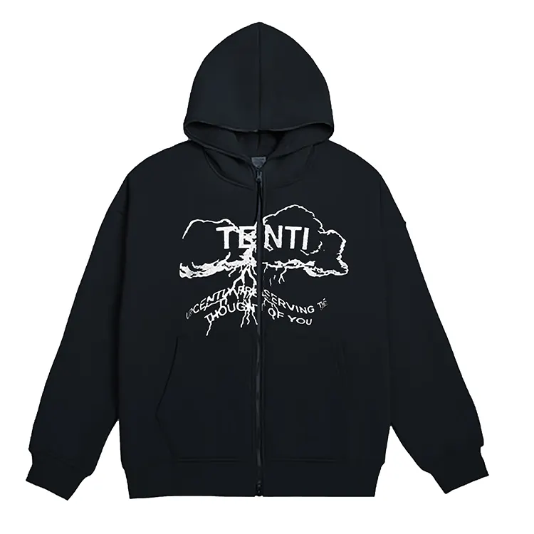 Kledingfabrikanten Op Maat Gemaakte Mode Pullover Heren Jack Zwaargewicht Hoodies Unisex Met Ritssluiting