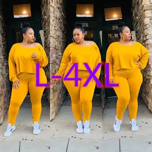 Fall Collection Clothes Women Pant Suits Hot Selling Solid Plus Size Two Piece Set Streetwear 2 Piece Fall Set For Fat Women