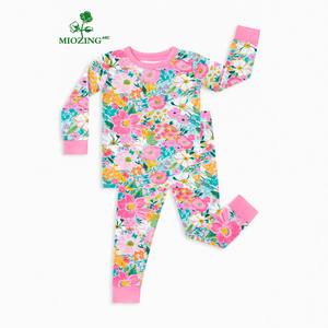 Pijamas para Bebé Miozing en Stock, Pijamas de Bambú Hipoalergénicos, Conjuntos de Pijamas de Fibra de Bambú para Niños, MOQ Bajo, Cantidad Mínima de Pedido - Product Image 1