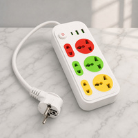 Multiprise universelle 6 prises 3 ports USB en ABS avec câble d'alimentation, interrupteur principal et protection contre les surcharges pour maison et bureau – Prise d'extension personnalisée
