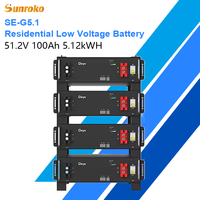 Batterie solaire au lithium Deye à longue durée de vie, rechargeable, 51,2 V, 5 kWh, 10 kWh, 100 Ah, 200 Ah, pack de batteries de stockage d'énergie