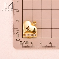 Breloques en forme d'instruments de musique Yammy YYS125 Dainty CZ, pendentifs lettres plaqués or en vrac, jolies breloques cerises pour la fabrication de bracelets et colliers