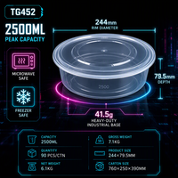 Contenants à salade jetables TeGuan 90 oz en PP de qualité alimentaire avec couvercle, résistants à la chaleur et au froid, compatibles micro-ondes, design moderne pour la vente à emporter