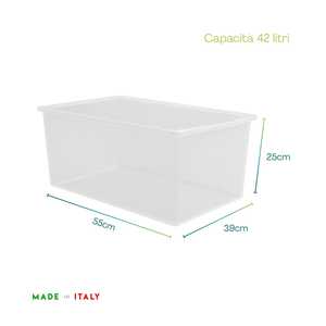 Contenitori di Plastica Trasparente da 42L con Coperchio a Scatto, Impilabili con Maniglie Laterali per Organizzare Vestiti e Altro - Product Image 2