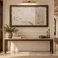Peinture abstraite originale en plâtre aux tons terreux, marron beige, texture 3D, toile murale pour hôtel, hall, villa, bureau, décoration