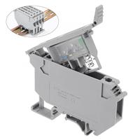 Bloque de terminales de fusibles para riel DIN C45 UK5-HESI de 2 polos y 6.3A, gris, con resistencia de tornillo, para luz LED, conector de cable de plástico, herramientas
