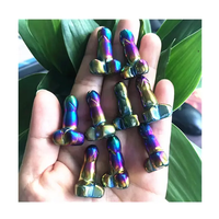 Venta al por Mayor Mini Dildo de Cristal Natural, Vara de Piedras Sanadoras, Artesanía Tallada a Mano de Cuarzo Rosa, Pene de Cristal para Colgante