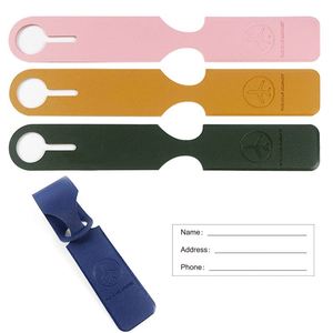 Étiquette de bagage promotionnelle en cuir PU écologique, sans quincaillerie, fine, gravée, pour compagnies aériennes - Product Image 4