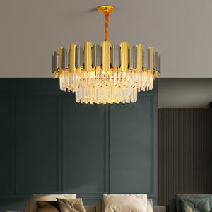 Gran oferta, candelabros grandes de cristal dorado, luces colgantes de lujo para sala de estar y Hotel para oficina en casa - Product Image 2