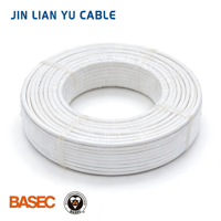 Câble plat BVVB double et terre 300/450V, conducteur en cuivre toronné, isolation PVC, usage en bâtiment, AS/NZS 5000.2