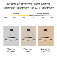 Lustre LED annulaire pour hôtels, taille et puissance personnalisables, 100W et 120W en option, vente en gros, suspension LED multi-anneaux