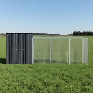 Jaula Grande para Pollos de Acero Galvanizado Antracita, Jaula Resistente para Animales para Cría de Aves de Corral - Product Image 2
