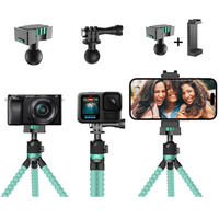 Soporte de cámara de acción portátil y trípode flexible para iPhone para Samsung para GoPro Google Pixel-Accesorio universal para teléfono móvil