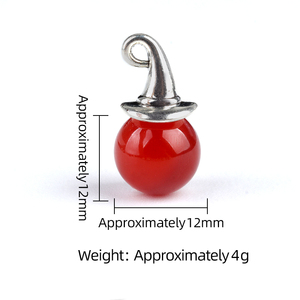 Adornos de Cristal de Piedra Natural para Manualidades de Brujería, Bolas de 12mm sin Agujero, Sombrero de Bruja para Decoraciones de Halloween y Navidad - Product Image 2