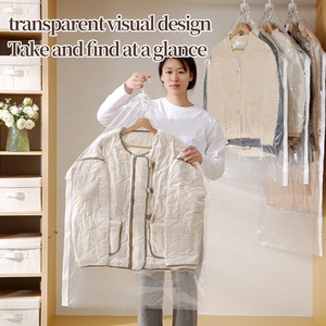 Sac de vêtement suspendu anti-poussière inodore logo personnalisé sac à poussière en plastique pour <span class=keywords><strong>aspirateur</strong></span> costumes organisateur de stockage de garde-robe - Product Image 3