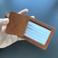 Sac de voyage personnalisé avec logo, en cuir végétalien écologique, étiquette de bagage en PU personnalisée, porte-cartes d'identification