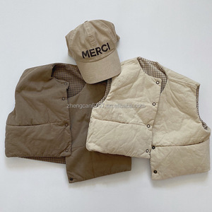 Gilet coupe-vent d'hiver de haute qualité pour bébé, veste <span class=keywords><strong>sans</strong></span> manches doublée pour <span class=keywords><strong>enfants</strong></span>, hauts rembourrés en coton pour <span class=keywords><strong>enfants</strong></span> - Product Image 3
