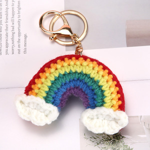 <b>Cute</b> Yarn Wool Knitted Crochet Soft Amigurumi <b>Doll</b> Light Keychain Handmade Rainbow Milk Tea Cup Bag Charm Earth Day Embossing - Product Image 6