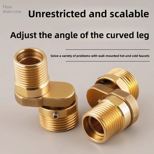 <span class=keywords><strong>Grifo</strong></span> de <span class=keywords><strong>Ducha</strong></span> Universal de Cobre, Conector Excéntrico de 90 Grados, Reductor de Ángulo Ajustable, Conector Giratorio - Product Image 5