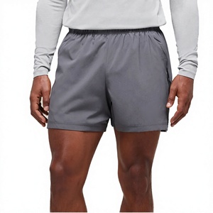 Shorts de sport décontractés d'été pour hommes de haute qualité, personnalisables avec logo, séchage rapide, coupe ample, tricot uni, cordon de serrage, teinture unie - Product Image 2