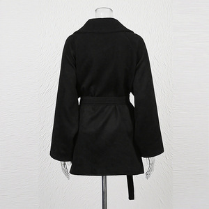 Bettergirl 2025 Début de l'automne nouveau manteau haut de gamme de couleur unie revers cravate taille cintrage - Product Image 4