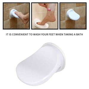 Reposapiés para ducha con ventosa Pedal de baño blanco para afeitarse las piernas y lavarse los pies - Product Image 3