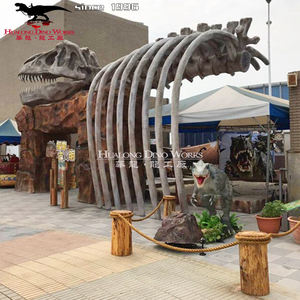 Parque Temático Happy Valley fibra de vidrio dinosaurio <span class=keywords><strong>entrada</strong></span> aventura Parque puerta Decoración - Product Image 4