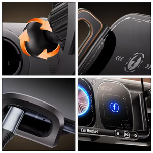 Support magnétique pour téléphone pour grille d'aération de voiture avec chargeur sans fil compatible avec les écrans pliables et plats - Product Image 4