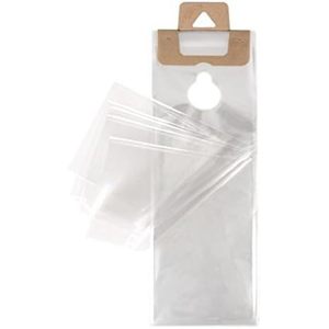 Bolsas transparentes ClearBags para colgar en la perilla de la puerta, de 6x12 pulgadas, de polietileno de baja densidad, con orificio recortado para útiles escolares y negocios. - Product Image 2