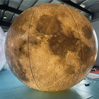Ballon publicitaire géant gonflable en forme de lune/planète avec lumière LED pour extérieur