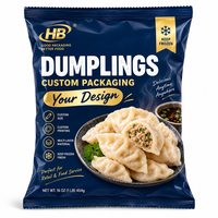 Verpakkingen voor diepvriesdumplings, meerlaags materiaal, glanzende kussenvormige zakken voor retail en foodservice