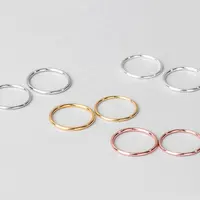 New 925 Sterling Silver 1MM 1.2MM Stacking Narrow Band Thin Ring Dainty Tiny Smooth Plain Band Finger Rings Women Girls Jewelry