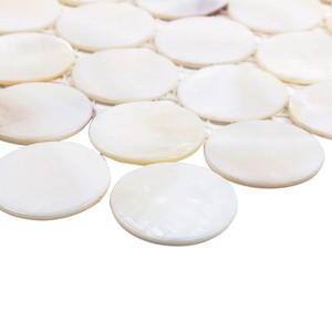 Mẹ tự nhiên của ngọc trai vỏ Penny vòng hình dạng tường trang trí khảm gạch cho tường nhà bếp phòng tắm trang trí dự án - Product Image 2