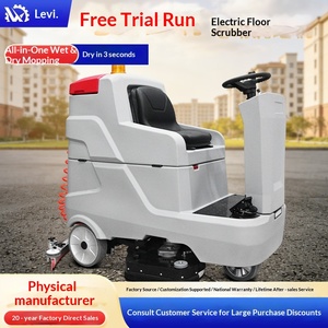 Autolaveuse industrielle autoportée pour usine et atelier, avec balai aspirateur intégré, chariot de nettoyage de sols - Product Image 1