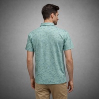 Polo de golf Odell en coton imprimé réactif, respirant, toucher doux, col structuré, fentes latérales pour un usage quotidien