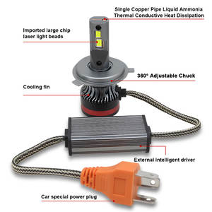 Systèmes d'éclairage automobile Ampoule de phare LED M8 Haute puissance 90W 12V 9000 Lumens Adaptation universelle H4 Faisceau haut/bas - Product Image 5