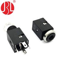 Conectores de audio PJ-341 de 3.5 mm, conector de teléfono impermeable, hembra de 3.5 mm, 3 pines, montaje superficial vertical tipo DIP con tuerca metálica